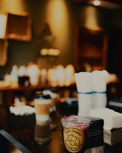 Beignets and coffee at garage event